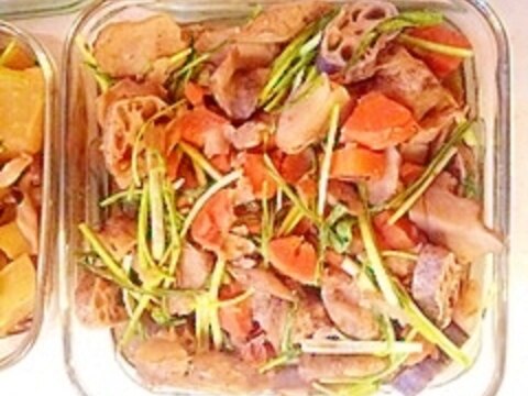 根菜と壬生菜の煮物